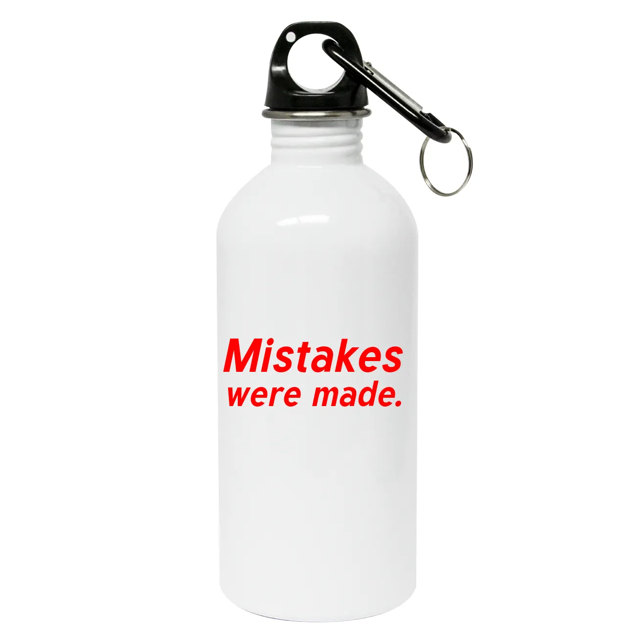 Mistakes
were made. Water Bottle with Carabiner